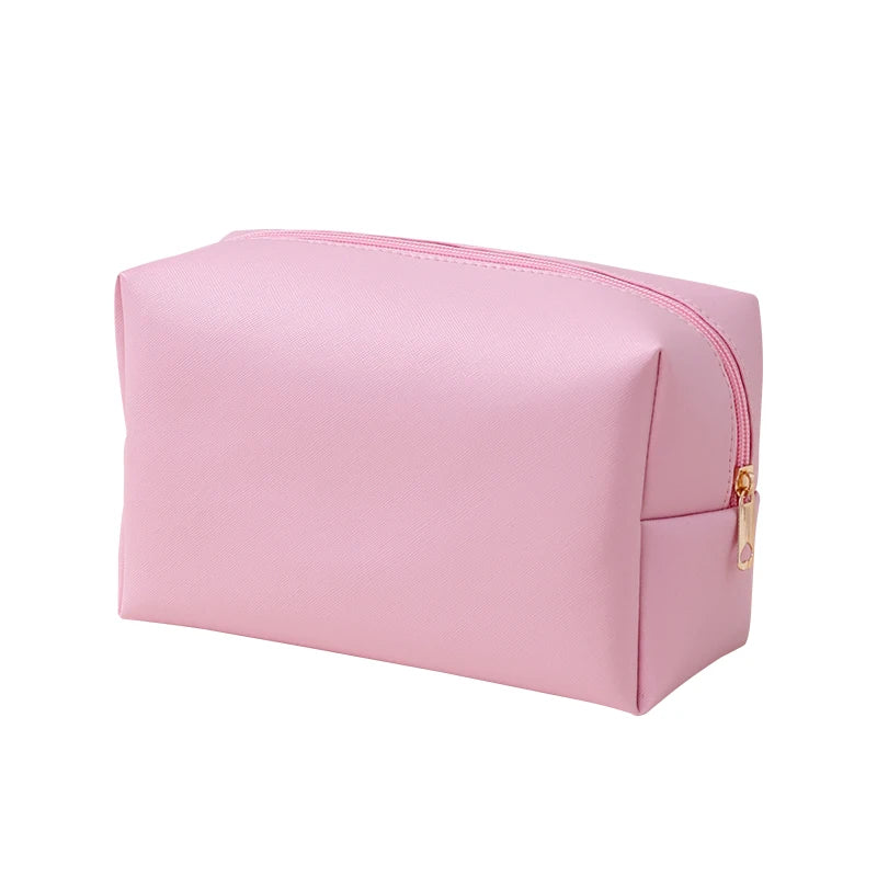 Custom logo Minimalist PU Makeup Pouch for Travel and Daily Toiletry Storage