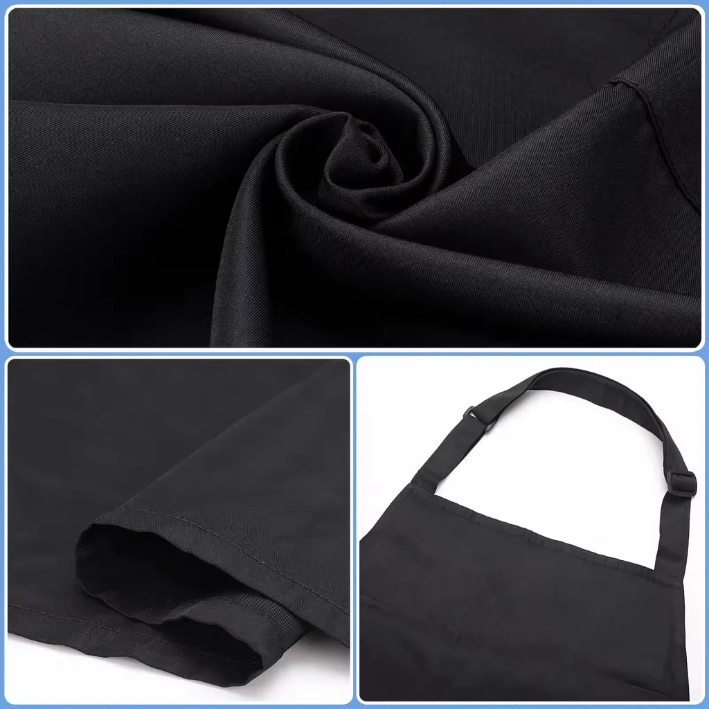 Custom Black Work Apron with Pockets for Baristas, Hair Stylists, Salons, Kitchens, and Creative Studios