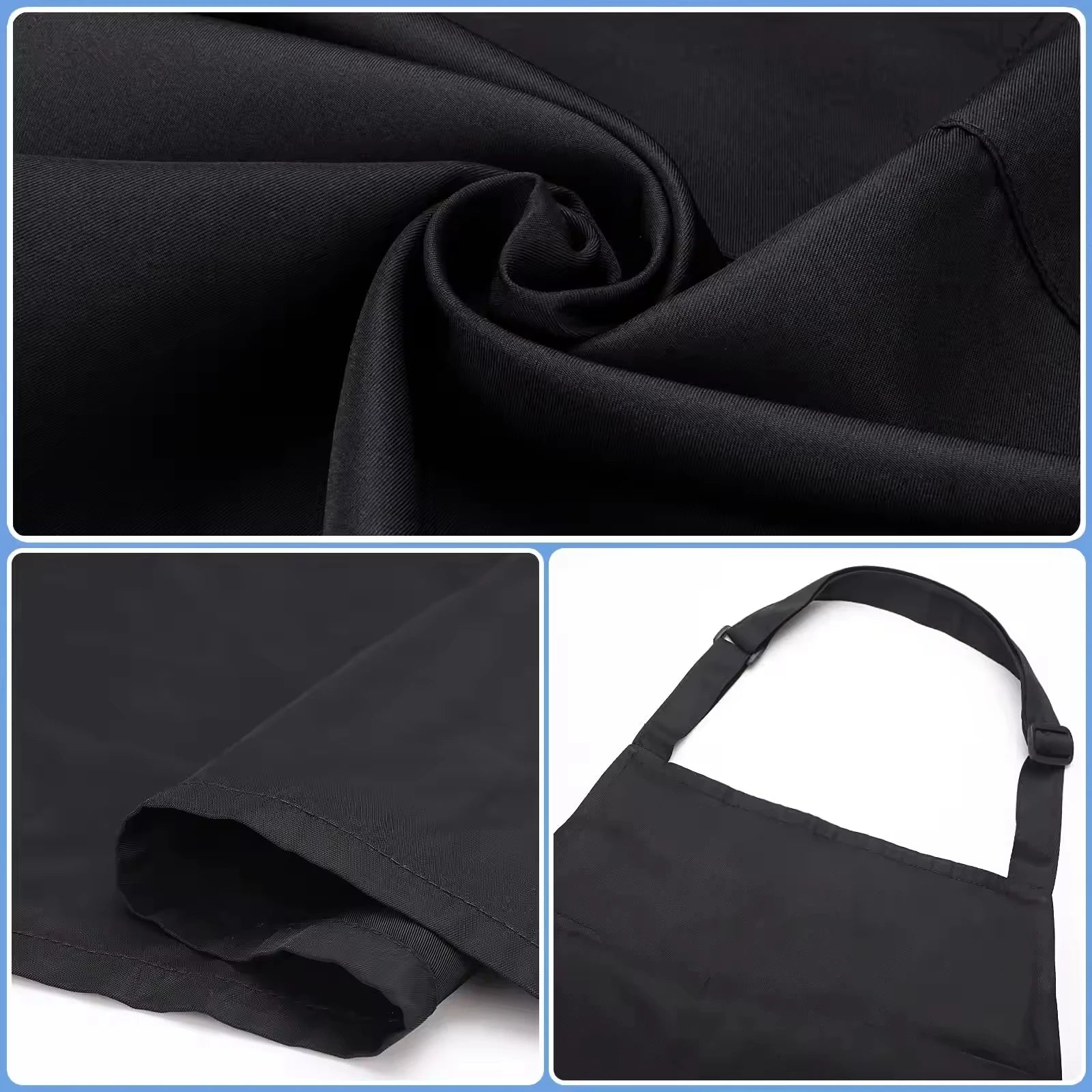 Custom Black Work Apron with Pockets for Baristas, Hair Stylists, Salons, Kitchens, and Creative Studios