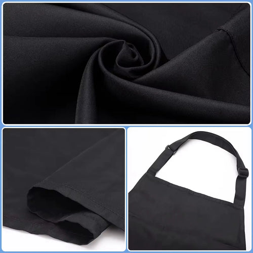 Custom Black Work Apron with Pockets for Baristas, Hair Stylists, Salons, Kitchens, and Creative Studios