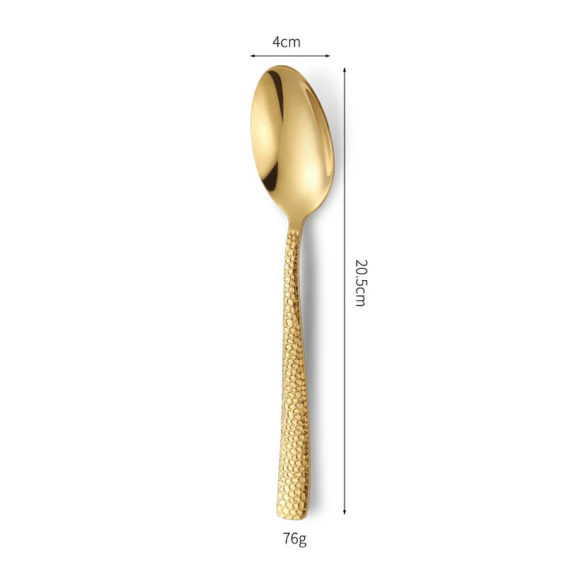 Luxury Gold Flatware Set — 18/0 Steel, 7-Day Lead, 6 Colors