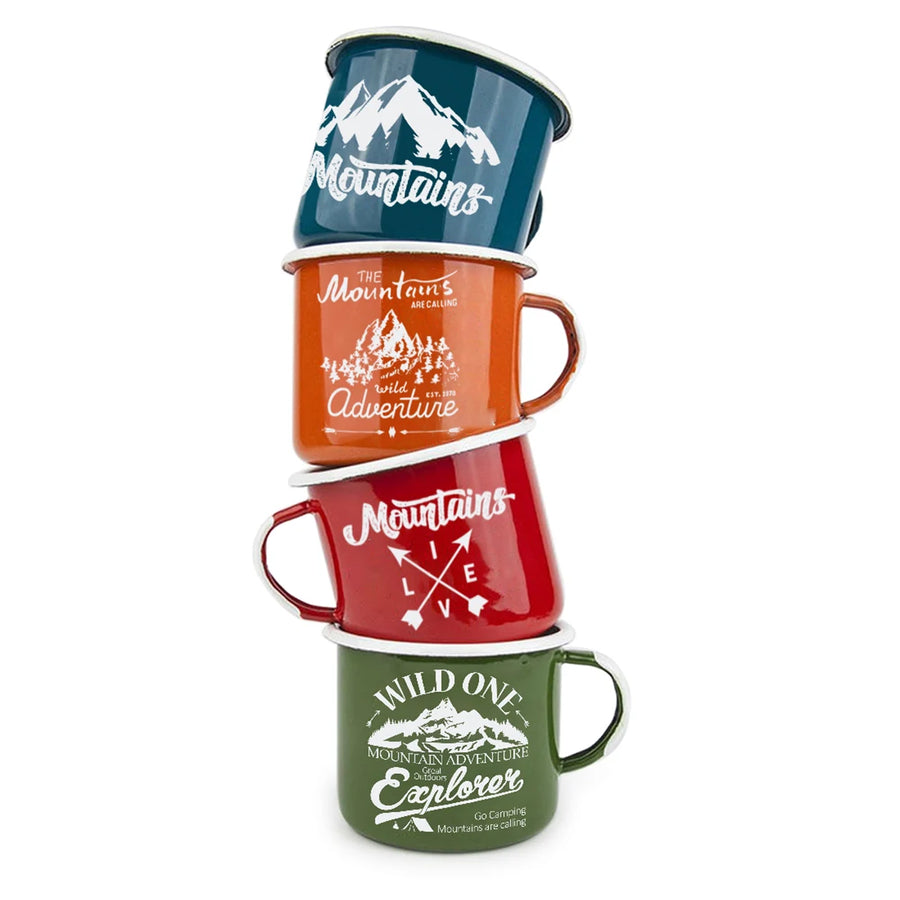 Custom Logo Enamel Mugs | 50 pcs MOQ | LFGB Certified Drinkware