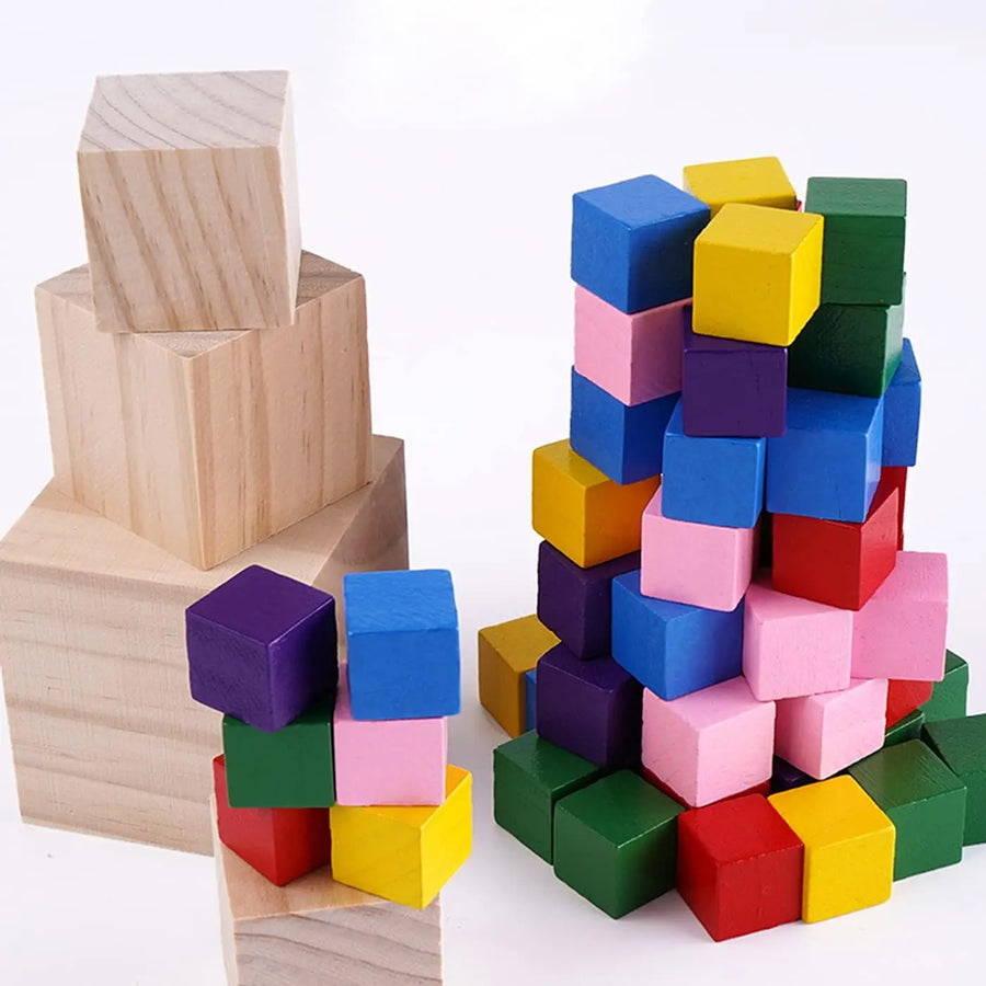 Custom 2-Inch Pine Wooden Cubes | Engraving Available | 500-Piece MOQ