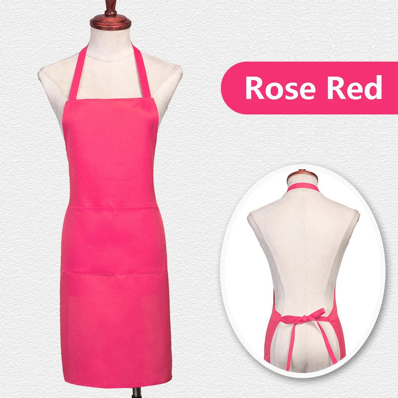 Custom Logo Unisex Bib Aprons with 2 Pockets for Cooking Kitchen Advertising Adjustable Waterproof Extra Large Long Ties Apron