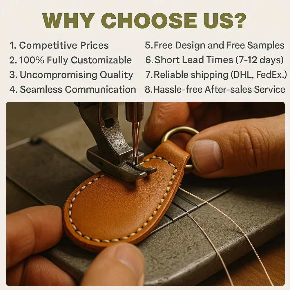 Custom Leather Keychain | Eco-Friendly | Embossed Logo | 50 MOQ | Corporate Gifts