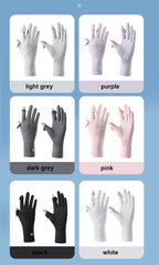 Custom UPF50+ Sun Gloves with Logo | Ice Silk Touch Screen Ladies