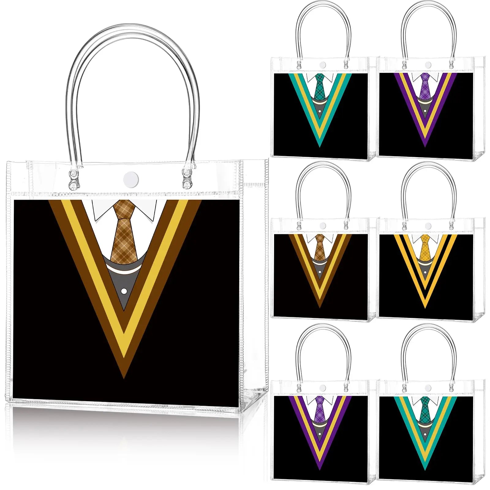 Custom Clear PVC Gift Bags: Button Closure, Full Color Print, Super Clear & Reusable