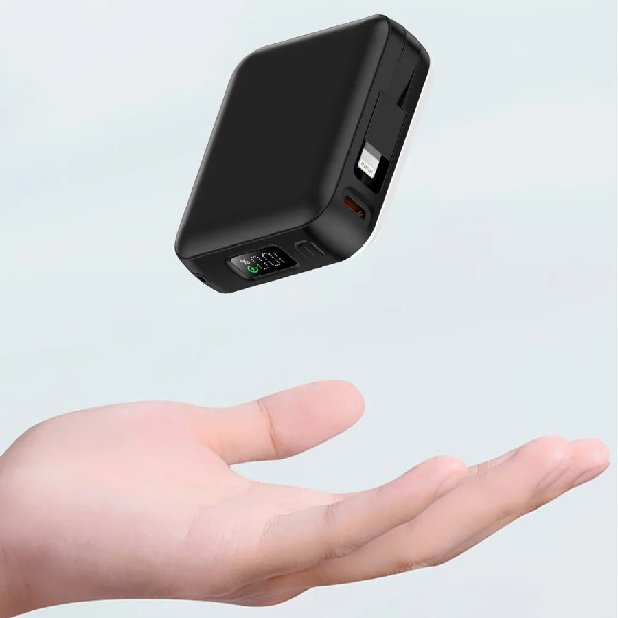 Custom Logo Mini Power Bank with Strap and Display Screen