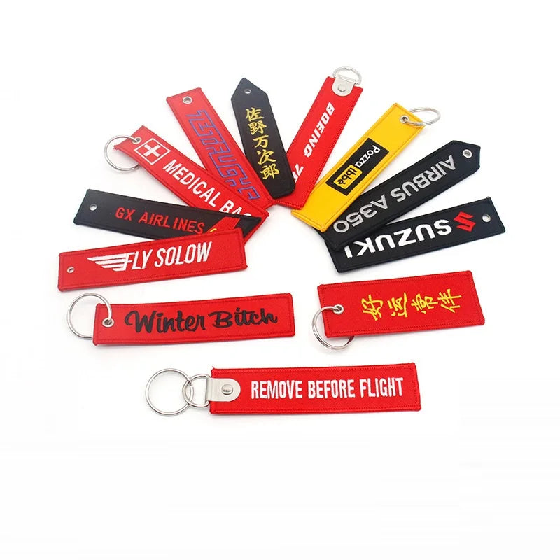 Custom Embroidered Keychains with Logo | 50 MOQ Double-Sided