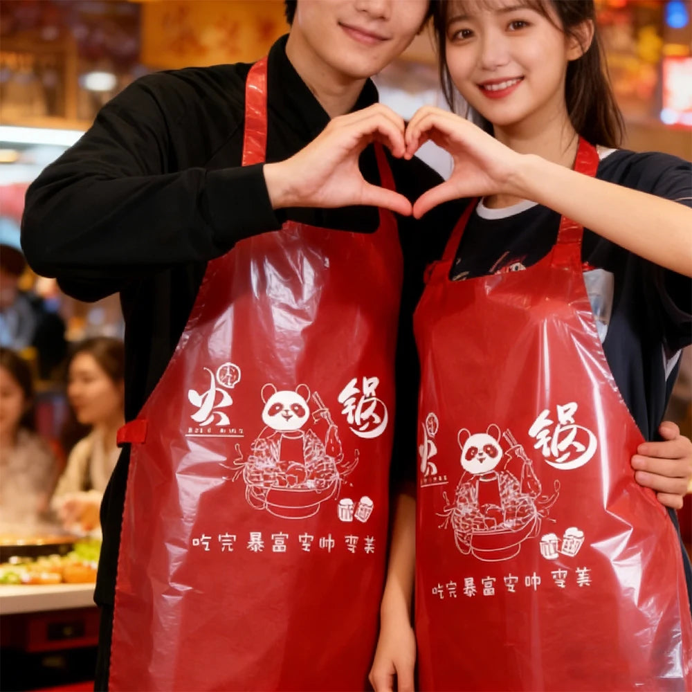 Custom Non-Woven Disposable Aprons with CMYK Logo Printing | 1,000 MOQ for Food Service Branding