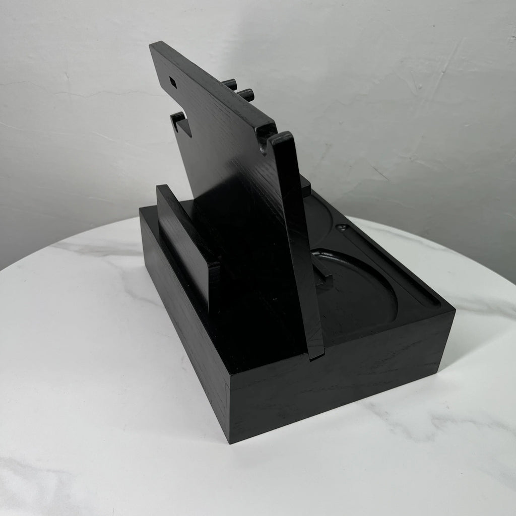 Custom Solid Wood Docking Station with Drawer | Laser Engraved, 100 MOQ, Ash-Tree
