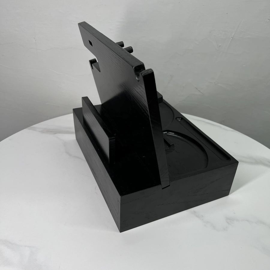Custom Solid Wood Docking Station with Drawer | Laser Engraved, 100 MOQ, Ash-Tree