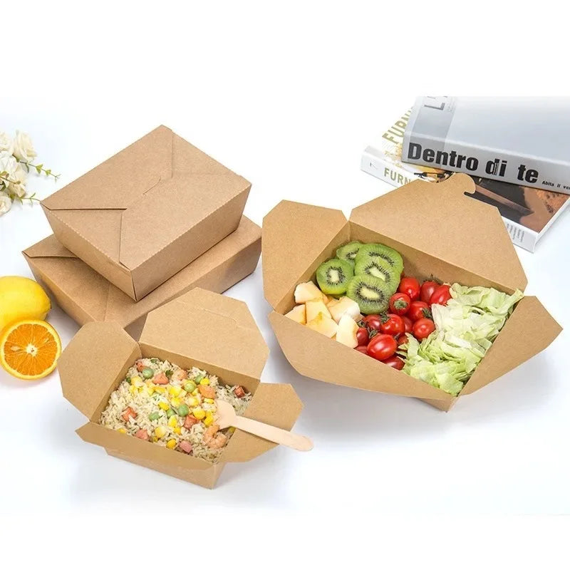Biodegradable Kraft Food Boxes | 1,000 Pcs MOQ, 5 Sizes | Food-Grade