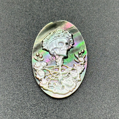 Mother of Pearl Cabochons | Gothic Skull & Roses | Wholesale