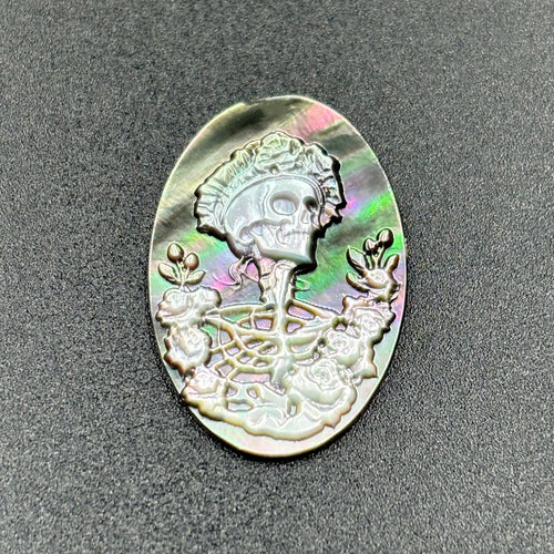 Mother of Pearl Cabochons | Gothic Skull & Roses | Wholesale