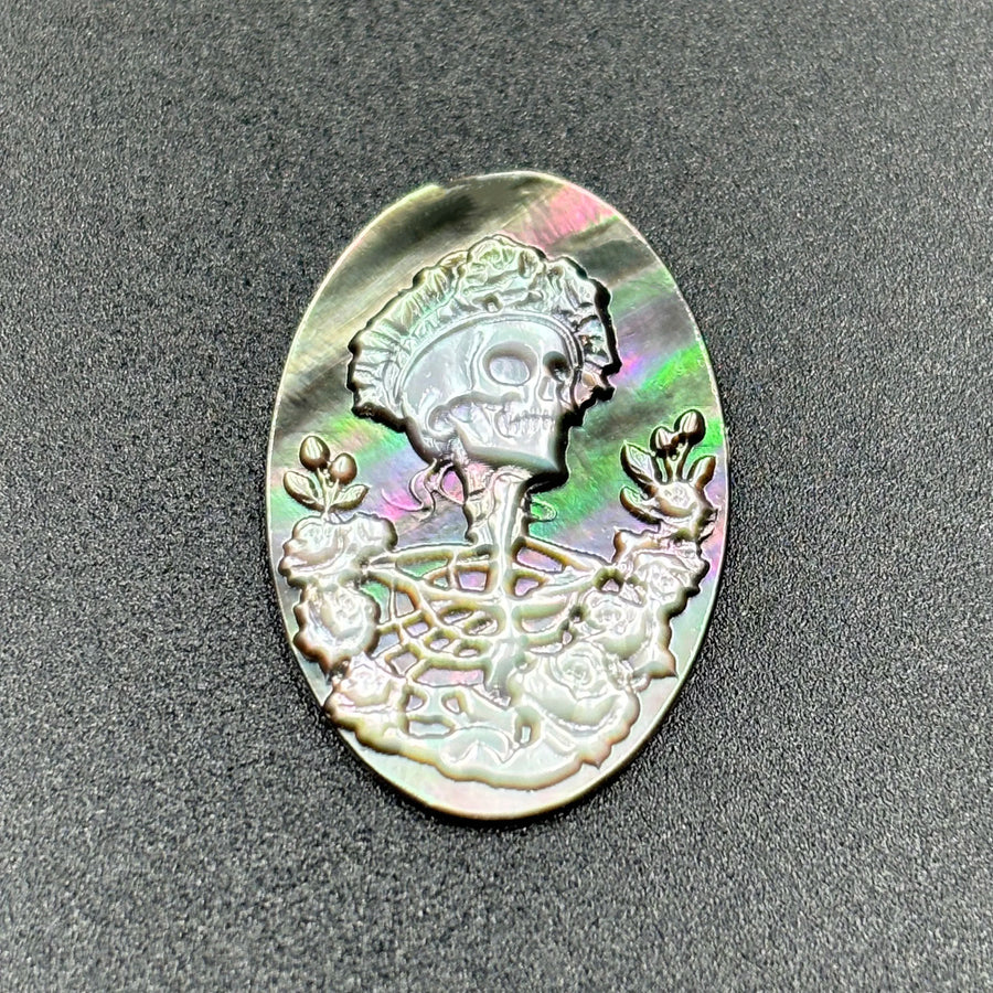Mother of Pearl Cabochons | Gothic Skull & Roses | Wholesale