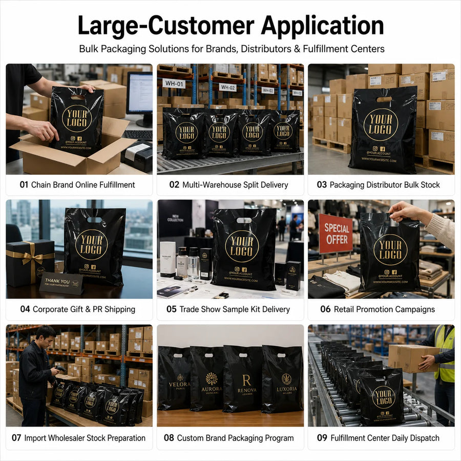 Custom Die Cut Plastic Shopping Bags | LDPE/HDPE with Gravure Printing, Wholesale