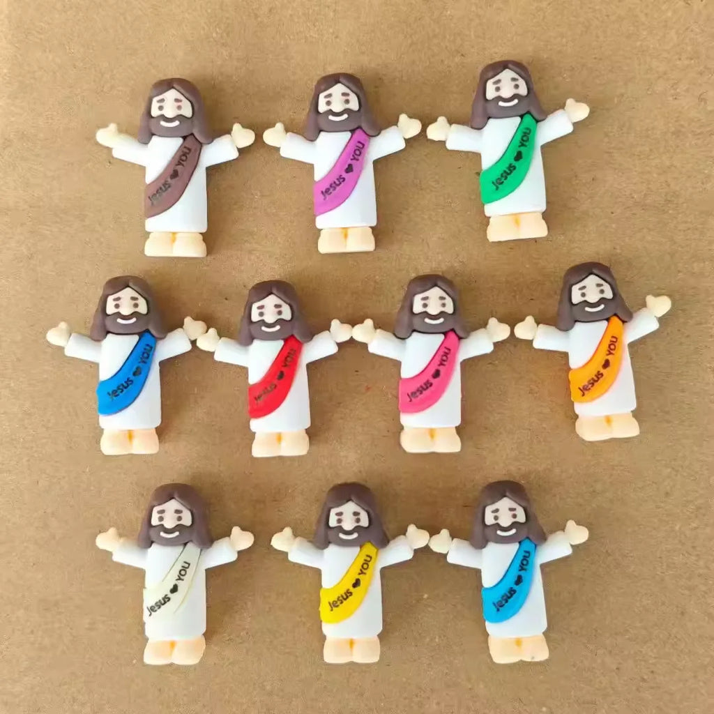 Mini Jesus Figurines | Hand-Painted Religious Figures | Bulk Baptism Gifts