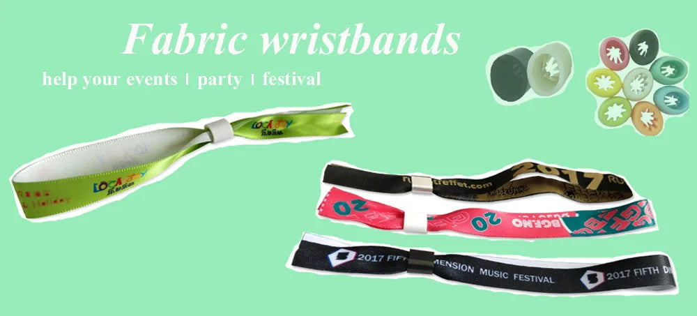 Custom RFID Woven Wristband 350x15mm | 100 Pcs MOQ Heat Transfer Print