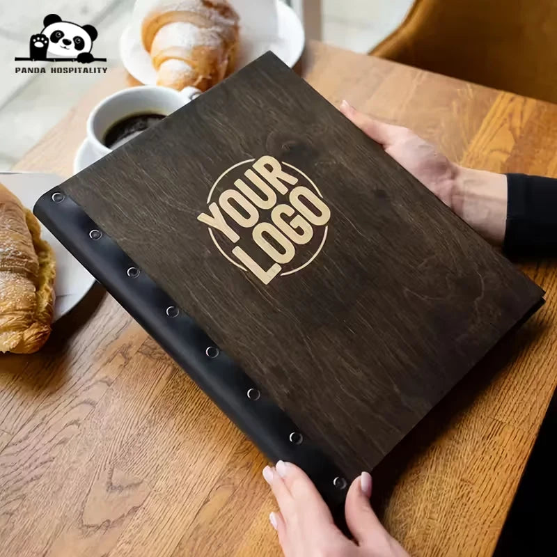 Custom Engraved Wooden Menu Holder | Restaurant Menu Folder | Premium Hospitality
