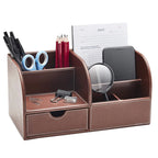 Custom Leather Desk Organizer | Embossed Logo | 100pc MOQ | Premium