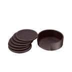 Custom Logo Leather Coasters with Holder | Wholesale OEM