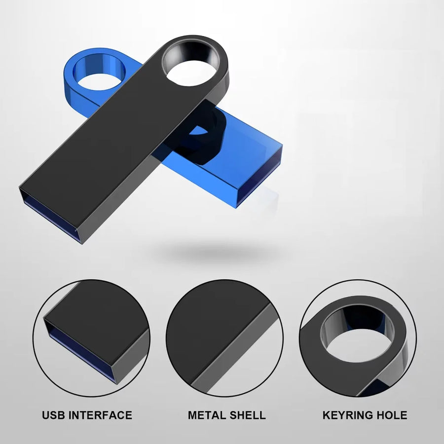 Slim Metal USB Flash Drive with Custom Logo for Everyday File Storage