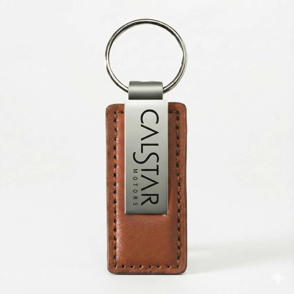 Custom Genuine Leather Keychain with Logo | 10-Piece MOQ