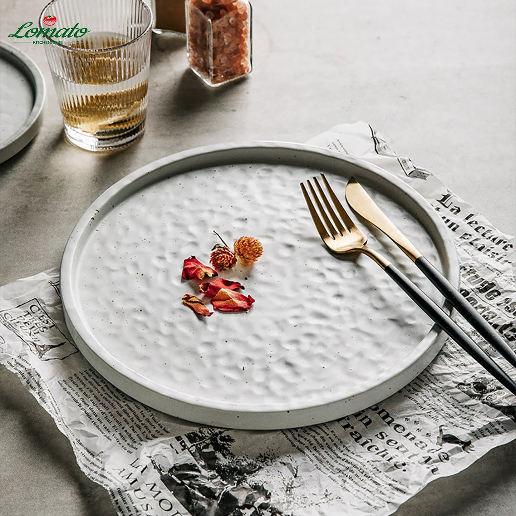 Custom Logo Stoneware Dinner Plates | Wholesale Restaurant MOQ 50
