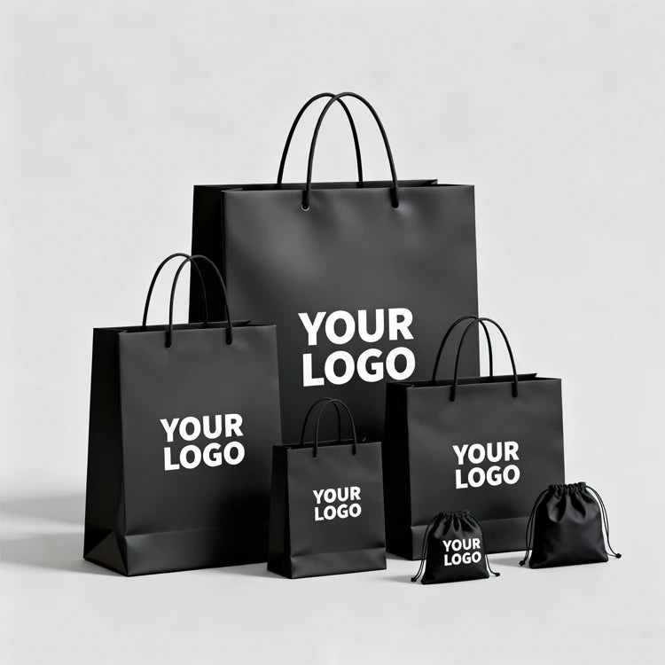 Custom Kraft Paper Bags with Logo | CMYK Printing & Foil Stamping | 500 Pcs MOQ
