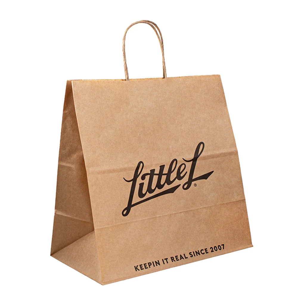 Custom Kraft Paper Shopping Bags | FSC Certified | Twisted Handles | 200 MOQ | Logo Print