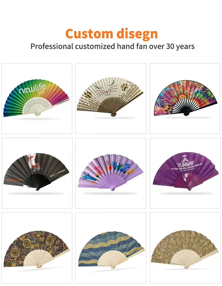 Signature Summer Cool - Custom-Branded High-Density Folding Hand Fans for Events & Boutique Giveaways