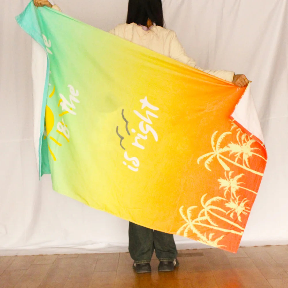 Custom Quick-Dry Beach Towel Set | Sublimation Print | Tote Bag Included | Bulk