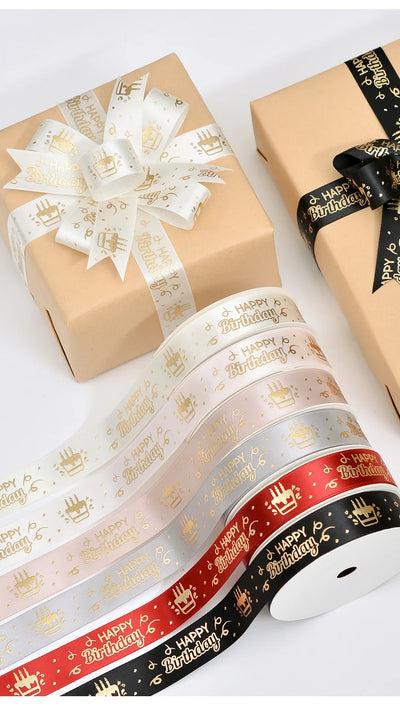 Custom Printed Satin Ribbon | Double-Face | MOQ 2,000 Yards  text