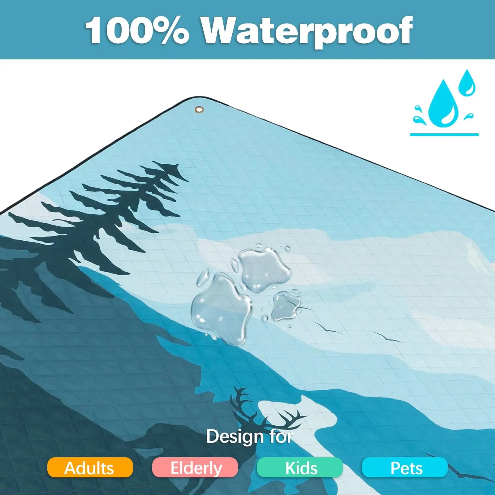 Customized Logo Waterproof Compact Camping Mat Foldable Outdoor Portable Picnic Blanket