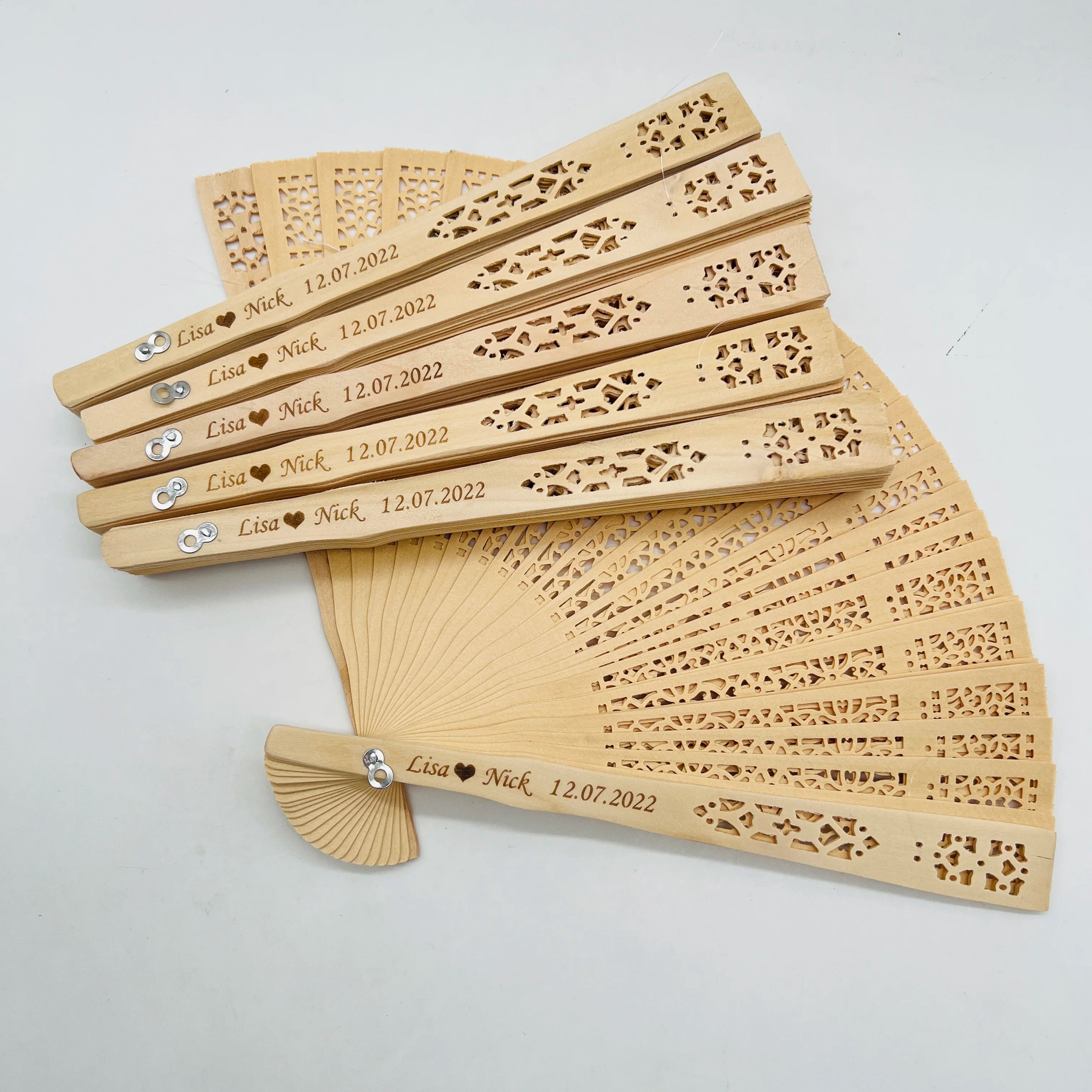 Custom Bamboo Wedding Hand Fans | Eco-Friendly Souvenir | Bulk Wedding Favors