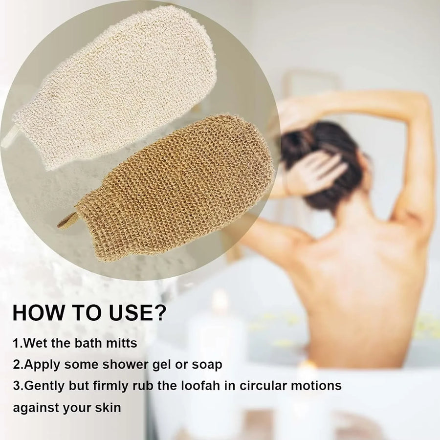 Natural Fiber Exfoliating Gloves | REACH/CA65 | MOQ 1 | 7-Day Lead Time