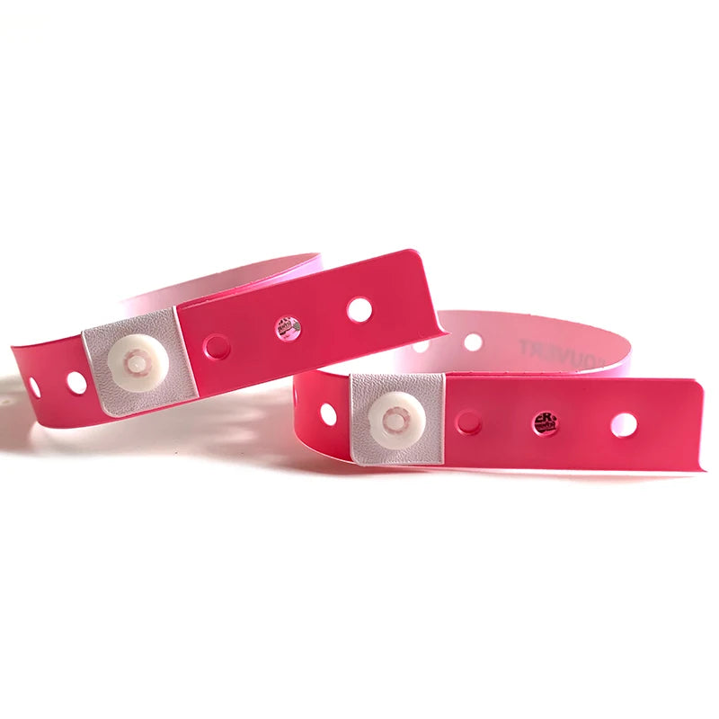 Custom Vinyl Wristbands 100 MOQ | Waterproof PVC ID Bracelets for Events