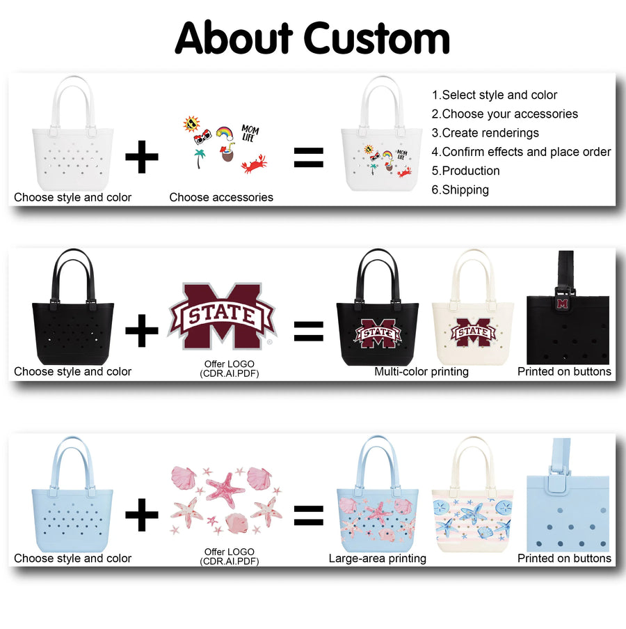 Custom Waterproof EVA Beach Tote Bag | 10 MOQ, CE/UL/RoHS Certified, 30 Colors