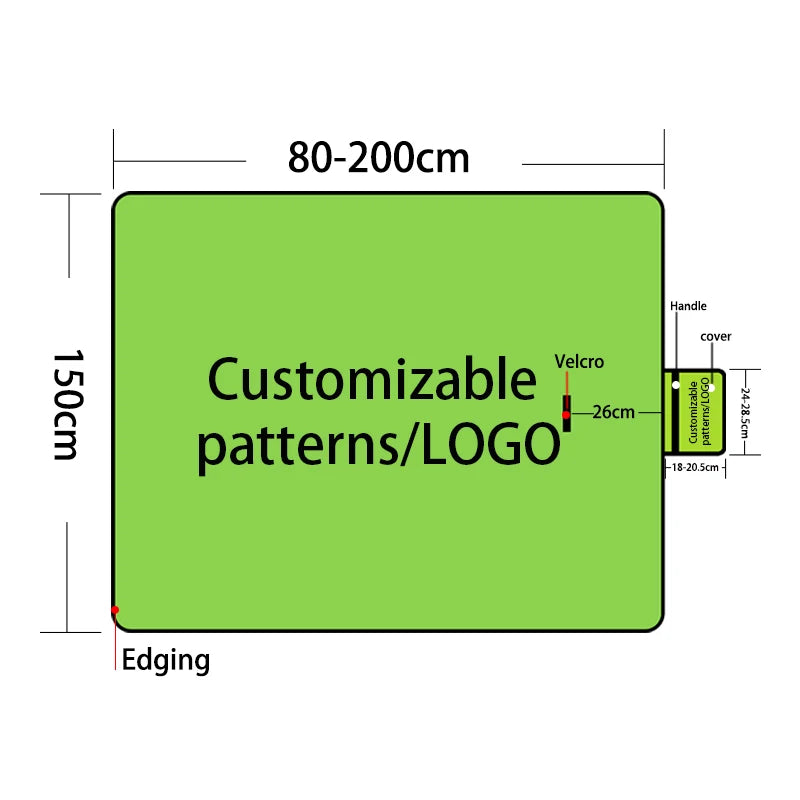 Custom Outdoor Picnic Rug with Logo | Foldable Waterproof Mat MOQ 1