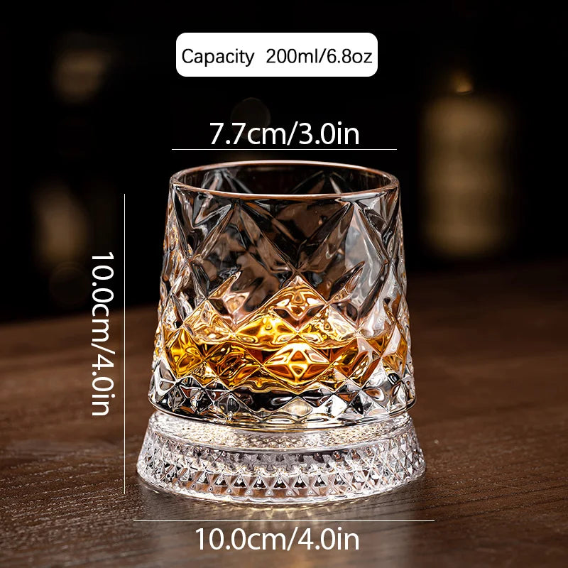 Crystal Rotating Tumbler with Diamond Engraving | 50 MOQ for Executive Gifts