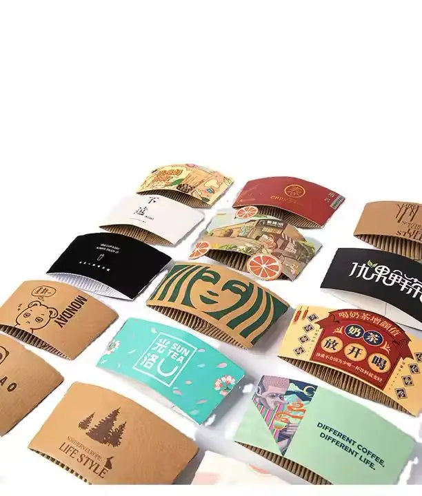Custom Cup Sleeves | Corrugated Insulated | Gold Foil Logo | 1pc MOQ