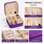 Custom PU Leather Mini Zipper Jewelry Box with Logo | MOQ 20