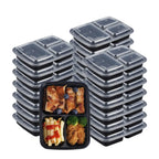 3-Compartment Food Container 33oz | PP Plastic | 15,000 MOQ | Custom