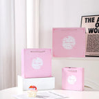 Custom 210gsm Recycled Pink Paper Gift Bags | MOQ 48, Offset Print, Twisted Handles