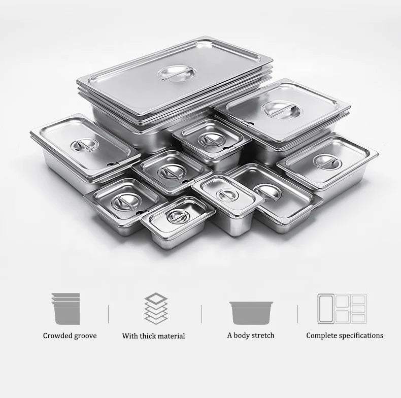 Stainless Steel GN Food Pan | 12 MOQ | Mirror Polish | Hotel Buffet