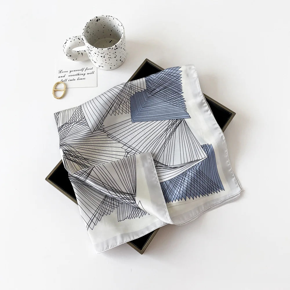 Square Silk Scarf | Digital Print | Custom Logo | 100 MOQ | Women's Fashion
