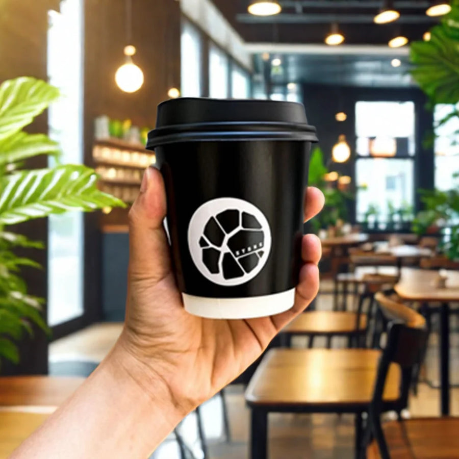 Custom PLA Kraft Paper Coffee Cups with Lids | Eco Disposable