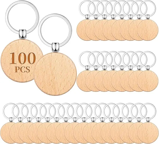 Custom Solid Wood Keychains | Laser Engraved Logo | 1,000-Piece MOQ | Promotional & Hospitality