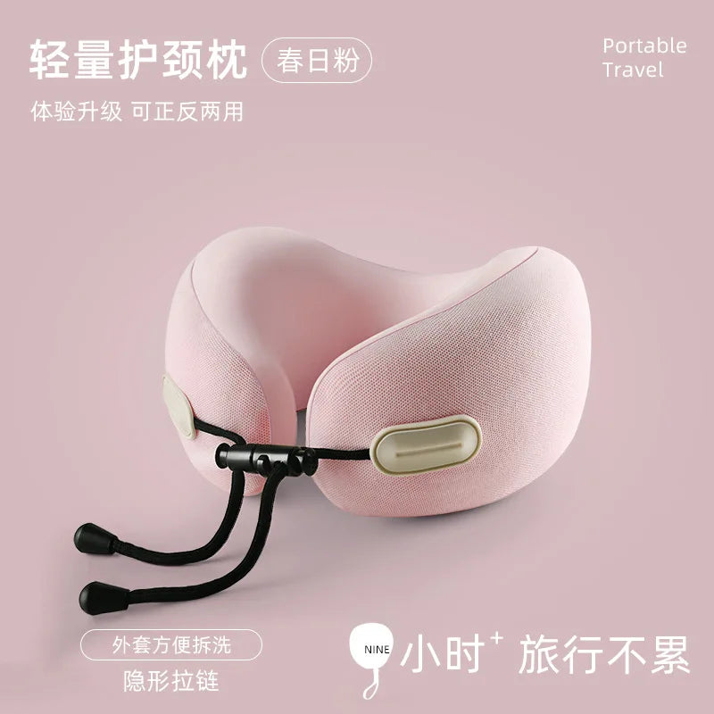 Foldable Memory Foam U-Shaped Neck Pillow for Travel & Car Use